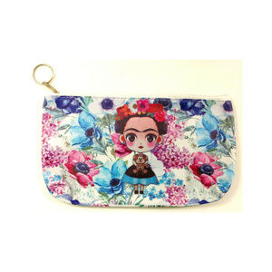 Sweet Marigold Bags - Frida Kahlo Makeup Bag Purse Artist Blue Purple Sweet Marigold Bags - Frida Kahlo Makeup Bag Purse Artist Blue Purple